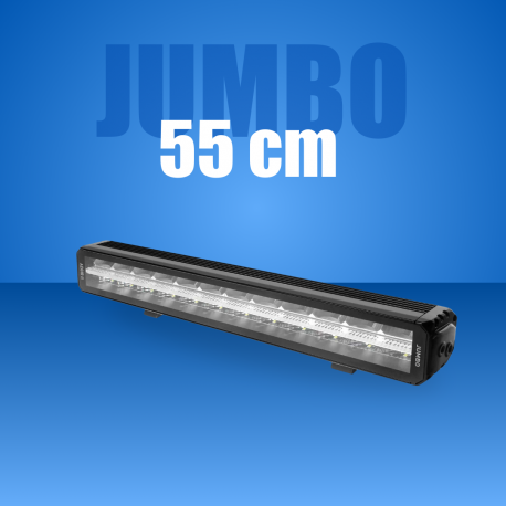 JUMBO - 55 cm - Barre double ligne de LEDs avec ligne centrale de veilleuses blanches et orange