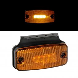 Feu de gabarit avec réflecteur + support - 4 LEDs - Orange - 12/24V