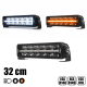 JUMBO - 32 cm - Barre double ligne de LEDs avec ligne centrale de veilleuses blanches et orange - 45W - 12/24V