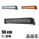 JUMBO - 55 cm - Barre double ligne de LEDs avec ligne centrale de veilleuses blanches et orange