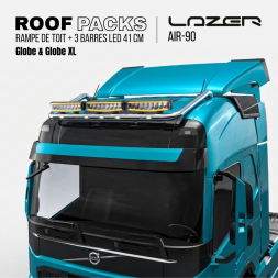 Roof Pack Volvo FH/FM - 1 rampe de toit w/ LEDs + 3x Barres LED LAZER AIR-90 41 cm