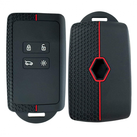 Coque de carte main libre en silicone - Renault Trafic - Rouge/Noir
