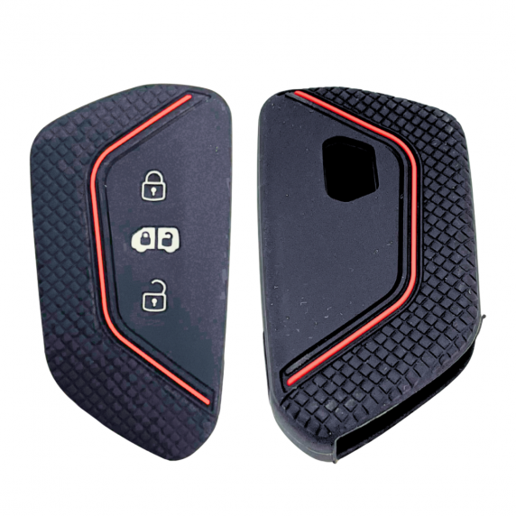 Coque de clés - MAN TGE 2017+ - Silicone noir/rouge