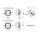 LAZER - Feu de travail UTILITY-25 - 3016 lm - 4 LEDs - 79x79 mm - 25W - 12/24V