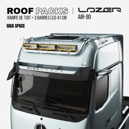 ROOF PACK pour Mercedes ACTROS - Rampe de toit + 3x Barres LED LAZER TRIPLE-R 1000 41 cm