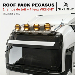 Roof Pack Volvo FH/FM - 1 rampe de toit w/ LEDs + 4x Projecteurs VIKLIGHT VENUS 135W