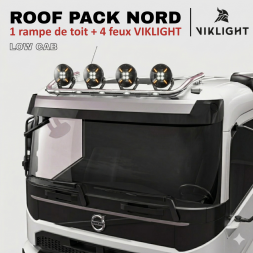Roof Pack Volvo FH/FM - 1 rampe de toit w/ LEDs + 4x Projecteurs VIKLIGHT VENUS 135W