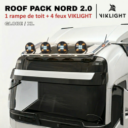 Roof Pack Volvo FH/FM - 1 rampe de toit w/ LEDs + 4x Projecteurs VIKLIGHT VENUS 135W