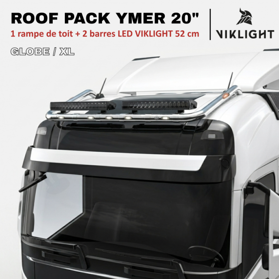Roof Pack Volvo FH/FM - 1 rampe de toit w/ LEDs + 4x Projecteurs VIKLIGHT VENUS 135W