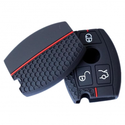 Coque de clés en silicone - Mercedes VITO avec hayon - Noir/Rouge