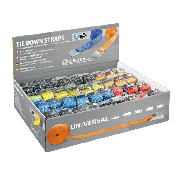 Boîte 36 sangles 3000 x 25 mm - Assortiment de couleurs