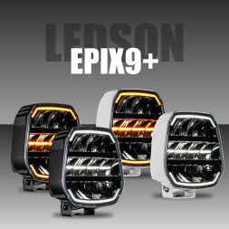 LEDSON - Feu longue portée EPIX9+ - Full LEDs - Veilleuses blanches/orange - Flash mode - 180W - 12-24V