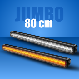 JUMBO - 80 cm - Barre double ligne de LEDs avec ligne centrale de veilleuses blanches et orange