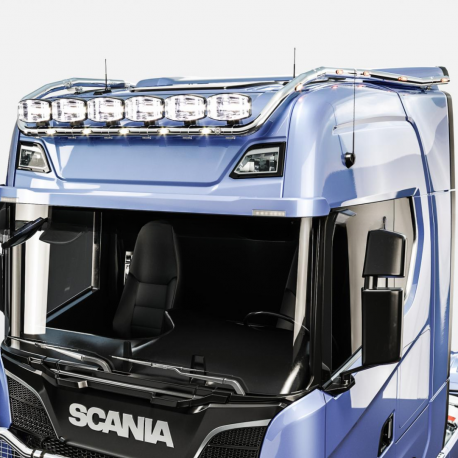 Rampe de toit HYDRA - 6 feux - SCANIA S/R/G 2016+ - Cabine haute - Avec LEDs