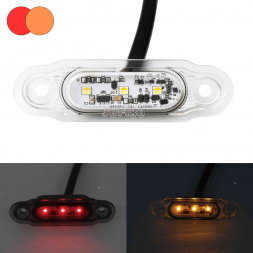 Marker 3 LEDs - DUAL COLOR - Rouge + Orange - 12-24V