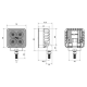 BULLPRO - Feu de travail 24W - 4 LEDs - 7x7 cm - 9-32V