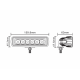 Feu de travail barette 18W - 6 LEDS - 16x4,5 cm - 12-24V