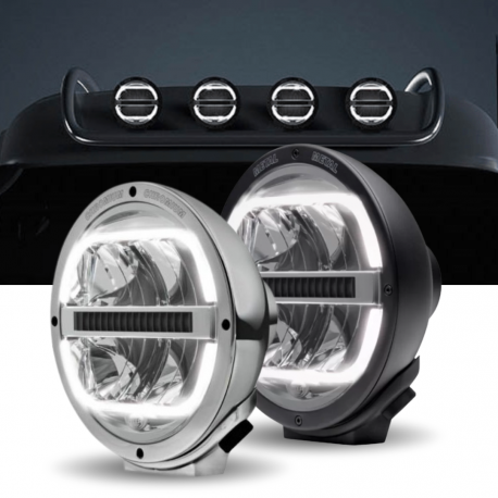 HELLA - Projecteurs longue portée LUMINATOR LED - 12-24V - Chromé