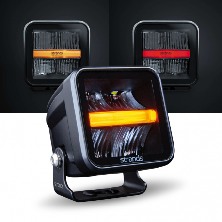 STRANDS - 72 mm - Feu de travail à LEDs avec veilleuses orange et rouges - 37W - 12-24V