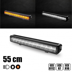 BARRE DE LED 55CM DOUBLE RANGEES + VEILLEUSE CENTRALE B/O