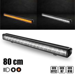 JUMBO - 80 cm - Barre double ligne de LEDs avec ligne centrale de veilleuses blanches et orange