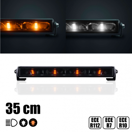 STRANDS -35 cm - Barre de LEDs DARK KNIGHT avec veilleuses blanches et orange - 67W - 12-24V