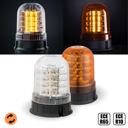 GYROPHARE ORANGE A LEDS AVEC CABOCHON CRISTAL