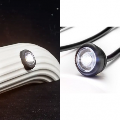 Veilleuse ronde Blanche / Orange / Rouge avec Flash Orange