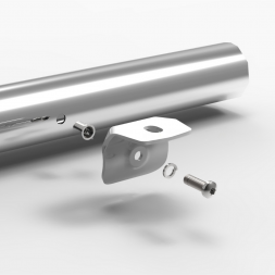 Supports de fixation de feu avec inserts sur rampe inox Ø60 / 70 / 76 mm