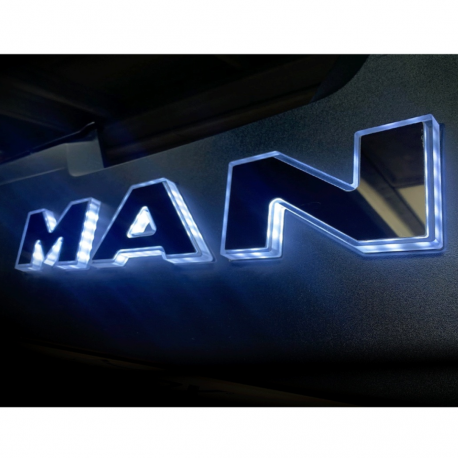 Lettrage MAN TGX rétro-éclairé - 3 Lettres (3 pcs) - Inox - 24V