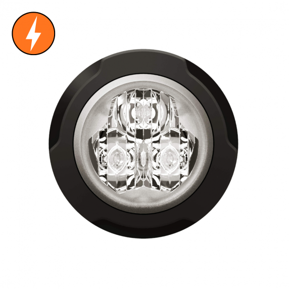 Feu flash rond orange - Ø 36 mm - 5,7W - 12/24V