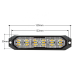 Feux flash blanc / orange - 12 LEDs - 129 mm - 12/24V