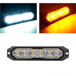 Feux flash blanc / orange - 12 LEDs - 129 mm - 12/24V