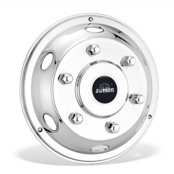 Enjoliveur avant 17,5" bombé - inox - pour jantes acier - Fixation LockRing