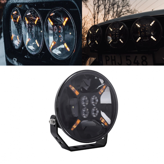 VIKLIGHT - Projecteur NORD - Veilleuses LED blanches et orange - 60W - ⌀180mm - 12/24V