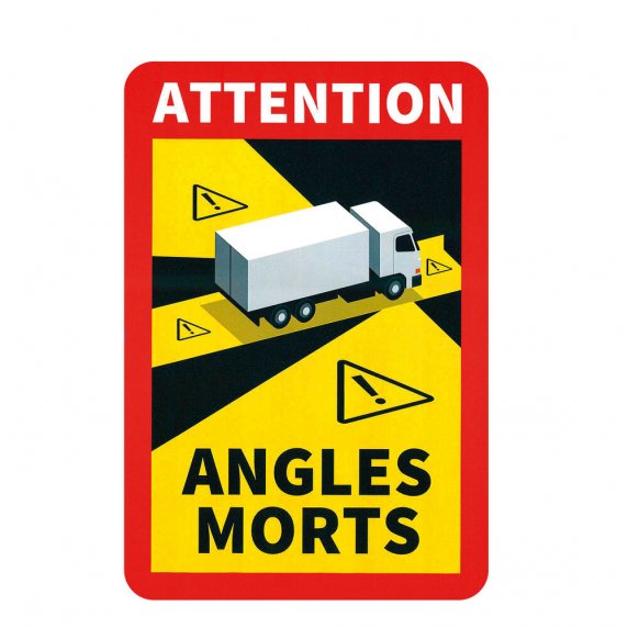 Signalisation angles morts pour camion - PVC adhésif - 170 x 250 mm