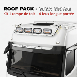 ROOF PACK pour Mercedes ACTROS GigaSpace 2011+ - Rampe de toit + 4x JUMBO Full LED w/ veilleuses blanches et orange