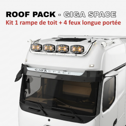 ROOF PACK pour Mercedes ACTROS GigaSpace 2011+ - Rampe de toit + 4x JUMBO Full LED w/ veilleuses blanches et orange