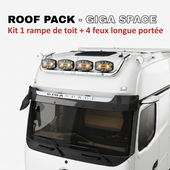 ROOF PACK pour Mercedes ACTROS GigaSpace 2011+ - Rampe de toit + 4x STRANDS Dark Knight Insane