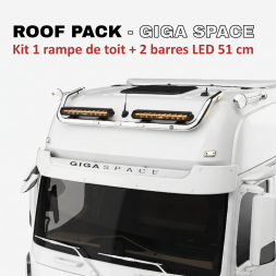 ROOF PACK pour Mercedes ACTROS GigaSpace 2011+ - Rampe de toit + 2x barres de LED 51 cm LEDSON EPIX20+