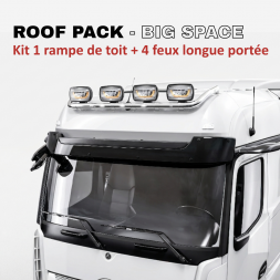 ROOF PACK pour Mercedes ACTROS GigaSpace 2011+ - Rampe de toit + 4x JUMBO Full LED w/ veilleuses blanches et orange