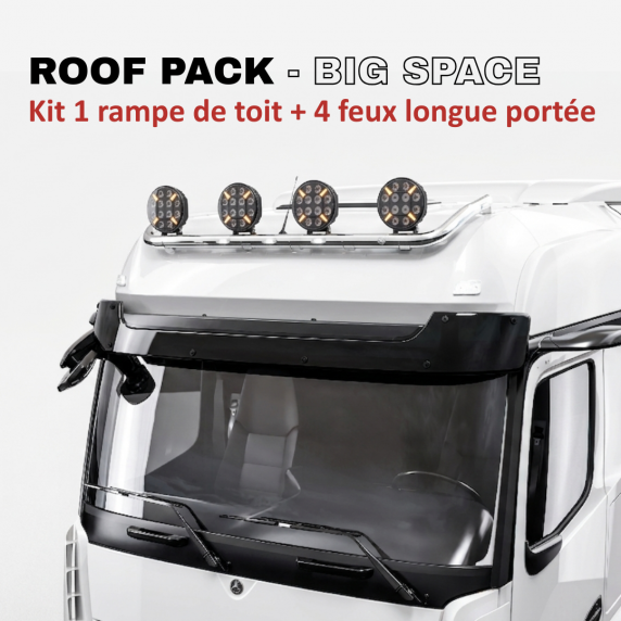 ROOF PACK pour Mercedes ACTROS BigSpace 2011+ - Rampe de toit + 4x LEDSON Pollux9+