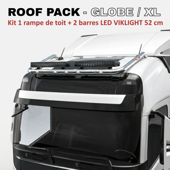 Roof Pack Volvo FH/FM - 1 rampe de toit w/ LEDs + 4x Projecteurs VIKLIGHT VENUS 135W