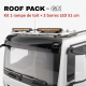 Roof pack MAN TGX - Rampe de toit + 4x projecteurs longue portée JUMBO FULL LEDs w/ feux de position blancs et orange