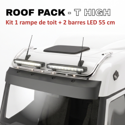 ROOF PACK pour Renault T High - Rampe de toit + 2x barres de LED 55 cm JUMBO