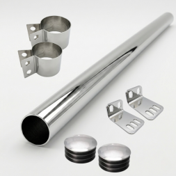 1m de tube droit en inox poli - Cumulable