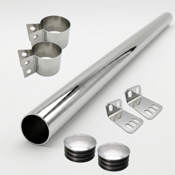 1m de tube droit en inox poli - Cumulable